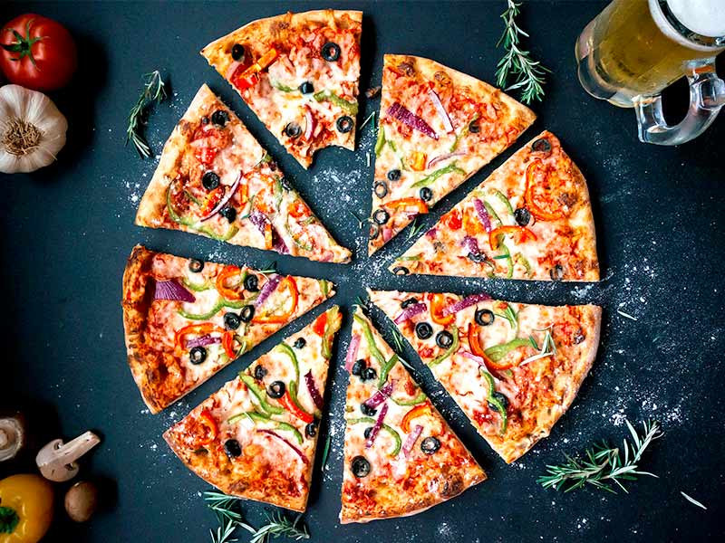 Кусочки пиццы Пицца с коноплей