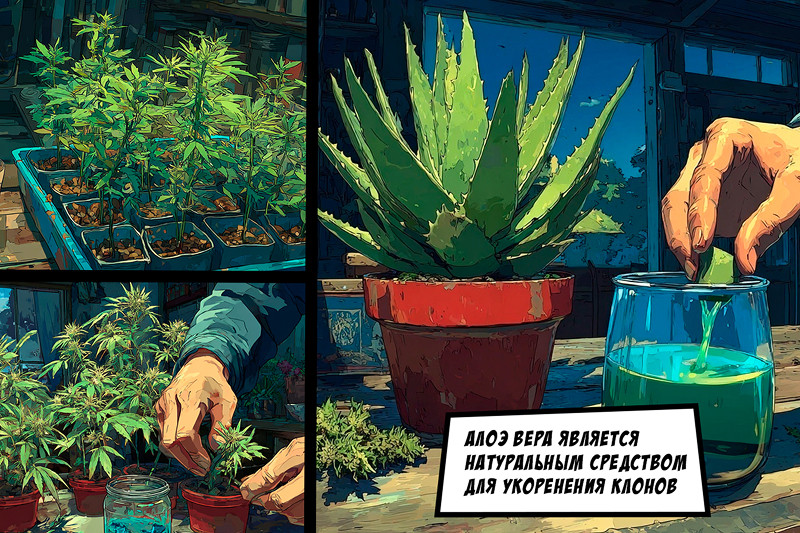 Клонирование конопли при помощи алоэ