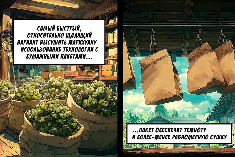 Быстрый способ высушить коноплю